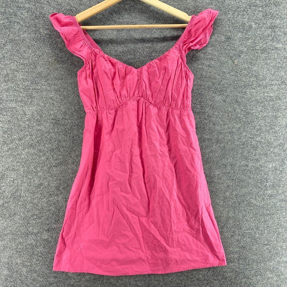 New Sim&Sam Dress Women S Small Pink Sheath Midi V-Neck Sleeveless Cotton Lined
